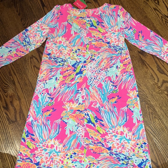 Lilly Pulitzer Devon Dress in Tiki Pink Sunken Treasure Size Medium NWT - Picture 7 of 7